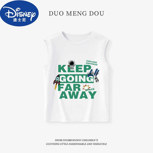 迪士尼（Disney）轻奢男童背心2025夏季儿童薄款上衣宝宝坎肩打底衫大小童运动无袖 DGQ15838黑 90 cm