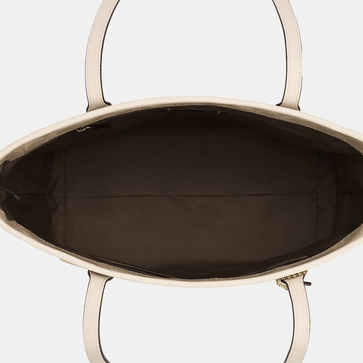 COACH Gift Official Outlet Women's Bag Classic Logo CITY Zipper Tote Bag Presbyopia City30 Sand Yellow/Chalk White (New Version)