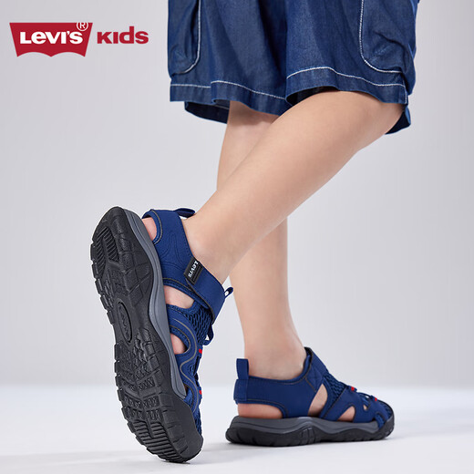 Levi s shopping mall same style Levi's children's sandals summer new outdoor sports shoes dark denim blue 29 recommended foot length 18cm