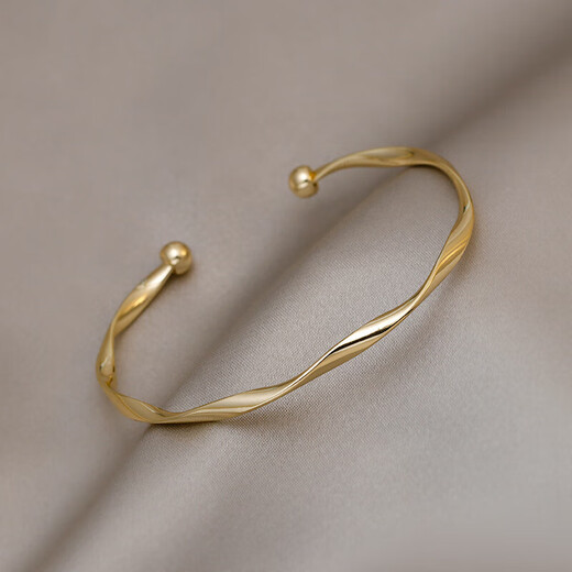 Twist pattern simple fashion bracelet high-end new style bracelet for girlfriend gifts and gifts fashionable versatile hand accessories wholesale bracelet - rose gold