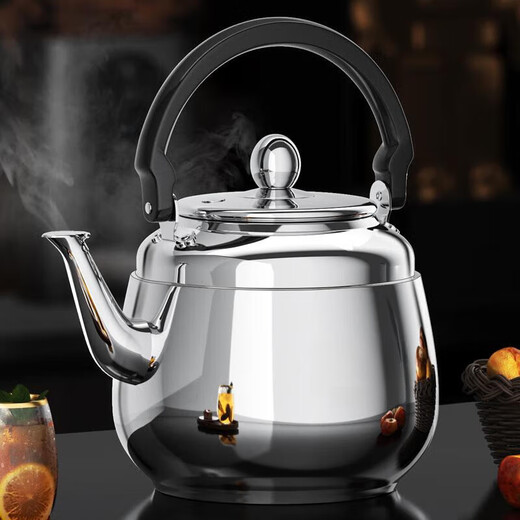 QCSK German kettle 316 stainless steel household food grade boiling water tea kettle large capacity gas induction cooker 5L-expanding kettle about 910g 5L large capacity can beep