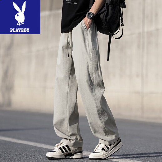 Playboy (Playboy) Pantalon mince d'été pour Teen High School Junior High School Élèves Ice Silk Pantalons de sport à séchage rapide Big Children Pants décontractés HXS-6636 Gray M 75 à 105jin [Jin est égal à 0,5 kg]