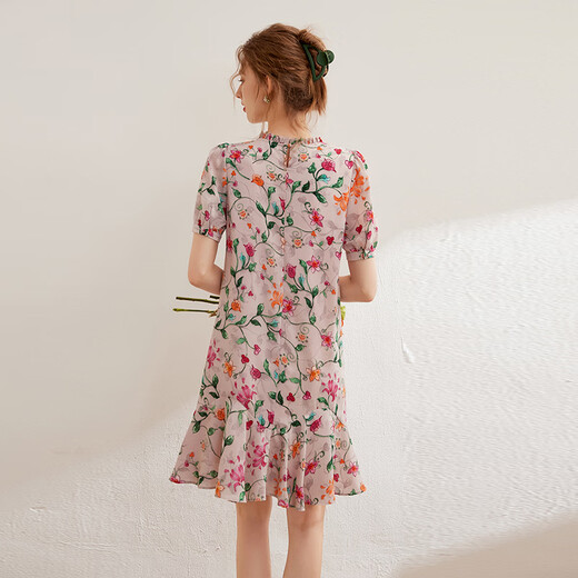 Ciervo blanco Everest Pendientes de madera Vestido floral redonda Summer NUEVO Temperamento bordado Decoración de flores Color XL