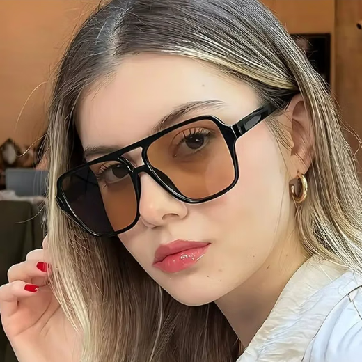 
2694 cross-border square frame double beam Korean version retro large frame pilot glasses ocean sheet multi-color sunglasses wholesale gloss black tea sheet