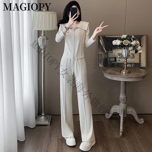 MAGIOPY国际奢侈高档品牌可盐可甜休闲运动套装女装2025春季洋气粉色外套 粉色两件套 S(100斤以内)