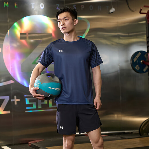 Under Armour quick-drying sports short-sleeved T-shirt men's summer soccer top moisture-wicking fitness breathable training suit jersey