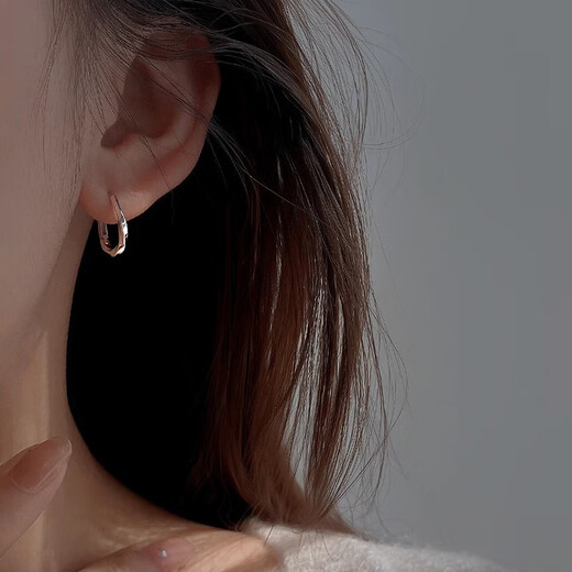 愄汧999 Silver Needle Earrings Earrings Hoop Earrings Birthday Gifts Girls 2025 New Jewelry Ornaments Earrings Men Twist Earrings Silver Pair