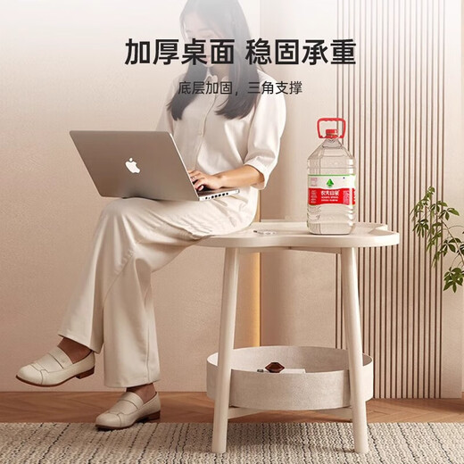 Cream style bedside table 2025 new small storage rack modern simple creative simple bedroom bedside small side table Desert Khaki_50*50*50cm Assembly