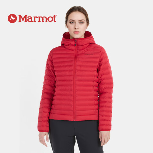 Marmot (Marmot) Amerikanische Version von Marmot Groundhog Echo Federless Women's Outdoor-Rippen-Baumwollkleidung warmer neuer Xueli-Kapuzenteam Red M15869-6278 XS Schulterbreite 35