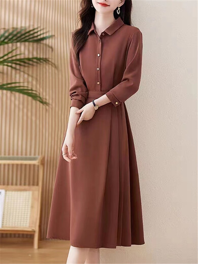 TJQ ​​Luxury High-End-Marke Strickkleid für Frauen 2025 Herbstes Temperament Temperament Taille-Hugging und Slimming Pendler Goddess Style Rock rote M [Vorgeschlagen 105jin [Jin entspricht 0,5 kg]]