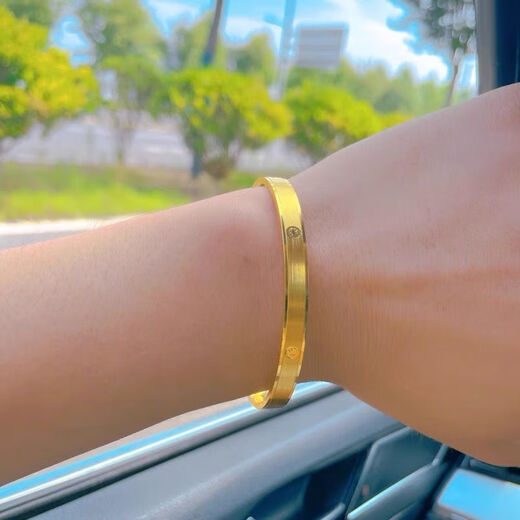 OAZ9999 real gold bracelet for women new fashion solid baby's breath gold color bracelet gift 20.6g inner diameter No. 56 suitable for 80-90 Jin Jin equals 0.5 kg to wear