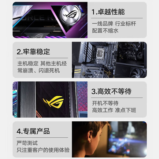 华硕（ASUS）华硕英特尔酷睿14代i5/i7台式电脑主机商用企业设计做图剪辑直播 配置三(i5 12400F+16G+3050)