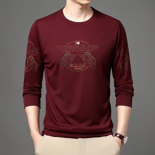 
VANCL (VANCL) Lei Jun men's summer ice silk long-sleeved T-shirt thin round neck 2023 new middle-aged men's base shirt Shangqing 6626 M 165