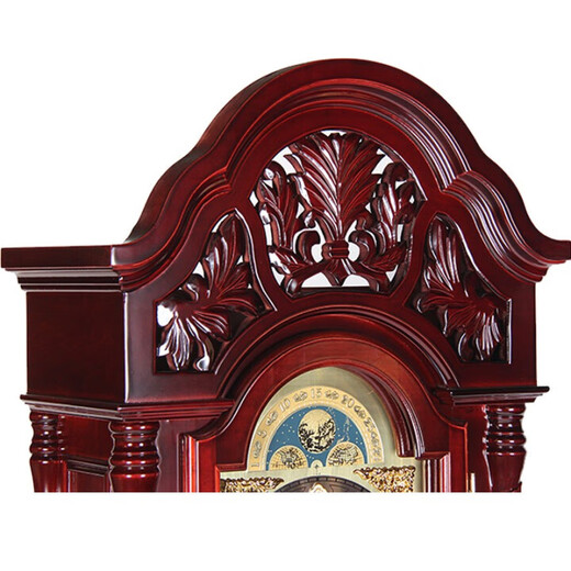 Honghe floor clock living room European watch solid wood pendulum clock simple mechanical retro high-end light luxury high-end household clock 9922 mahogany color rich flowers bloom Polaris 31-day movement
