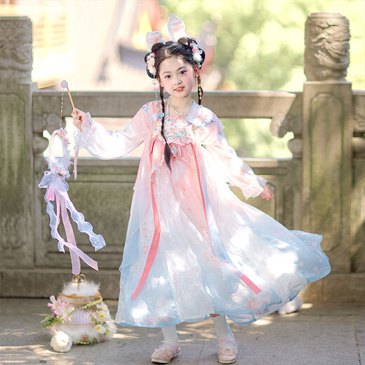 
Flag Platinum Hanfu Girls Autumn 2025 New Children's Ancient Style Super Fairy Spring and Autumn Princess Dress Xiaoyuetu 130