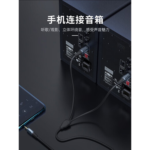 秋叶原秋叶原3.5一分二3.5转双卡农公电脑手机连接调音台音箱音频线 3.5转双卡侬公 -QS3523 1米