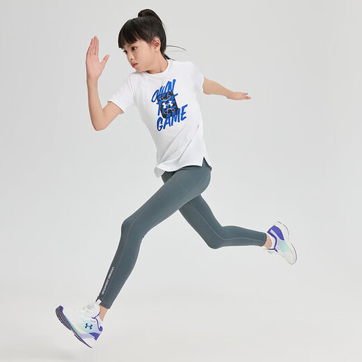 Under Armor children's quick-drying T-shirt summer short-sleeved quick-drying clothes for boys and girls tops summer clothes for children white 160
