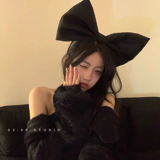 ENRMIIV super large three-dimensional bow headband for female internet celebrities, the same style for taking pictures, exaggerated sweetness and whitening headband, girl's heart hairpin, blue bow