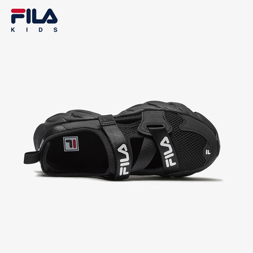Fila Fila Children's Shoes Sandals 2025 Summer New Men's and Women's Baotou Breathable Velcro Sneakers Black-BK 33