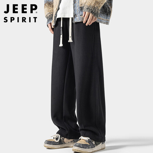 JEEP SPIRIT Jeep casual pants men's machete pants men's autumn and winter straight wide-leg sweatpants high-end trendy sports trousers