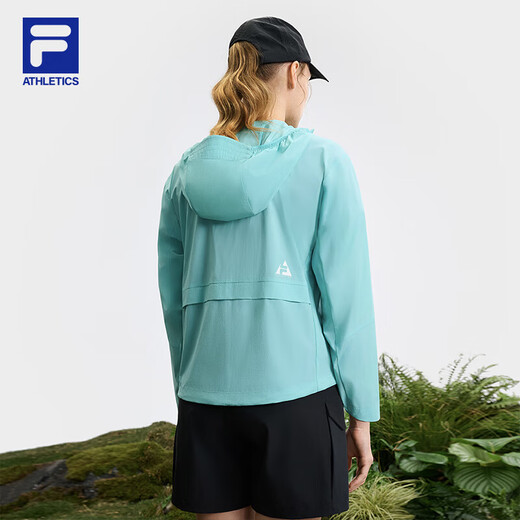 斐乐（FILA）官方女士梭织外套2025夏户外运动基础防晒连帽上衣 丹青蓝-BU S 160/80A/S