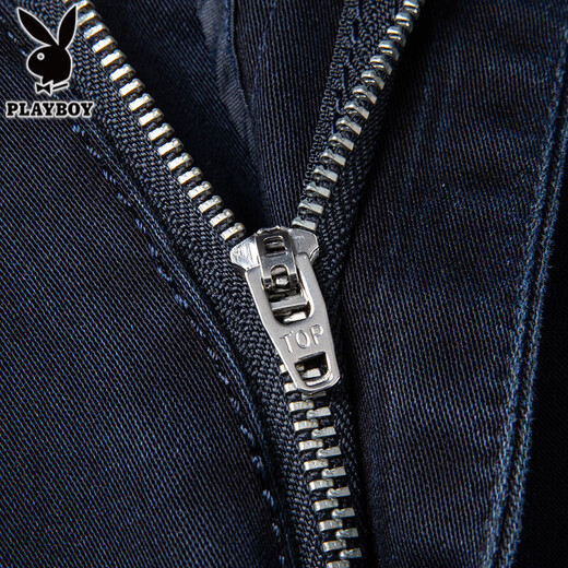 Playboy high-end business cool jeans for men ice silk cotton casual straight middle-aged and young people loose medium and high waist elastic trousers 3889 dark blue (summer) thin 38 <3 feet waist>