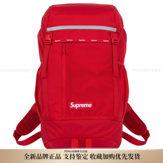 SupremeFW24Week124L patch cover opening and closing backpack men and women same style couple model red red