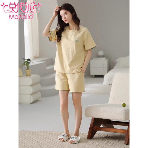 莫代尔睡衣女夏季纯棉短袖短裤薄款可外穿可爱卡通休闲运动家居服套装 Z9857 M 【建议80-100斤穿】
