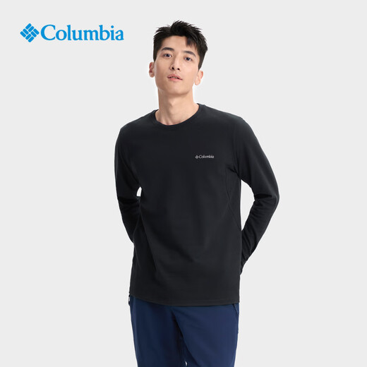 Columbia Outdoor 25 autumn and winter new men's silver point thermal UPF50 sun protection T-shirt XE9365 010 black Asia-Pacific slim fit M (175/96A)
