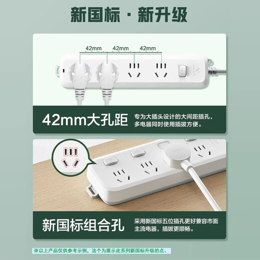 Bull socket multi-hole plug-in row long-line plug-in board multi-functional socket board household plug-in multi-purpose wiring board / drag line board / plug-in board with line / electric plug-in board 1.8 meters B5440 In case of insufficient stock, please contact customer service