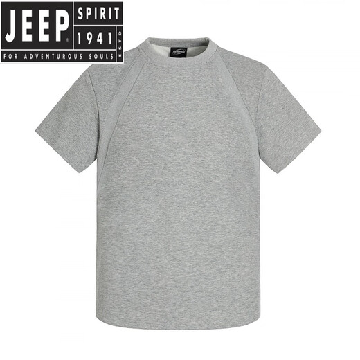 Jeep Spiritf6627 Street Trend Neutral Dekonstruktion Spleißdesign Herren Fit Box Edition Raum Baumwolle Kurzarm T-Shirt Schwarz S