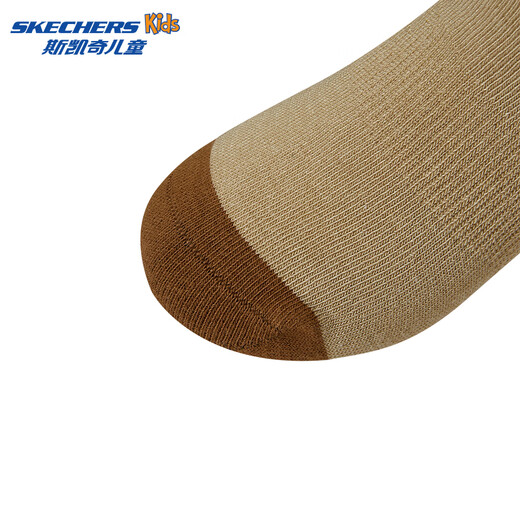 Skechers Skechers boys and girls fashionable casual unisex socks breathable and comfortable knitted short socks P224K011 wheat field yellow/mint candy green/03WB one size 130