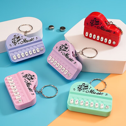 Enérgica Fun Class Fun Fishing Pequeños juguetes creativos Mini Electronic Electronic Piano Keychain colgante de colgante brillante Macaron en polvo