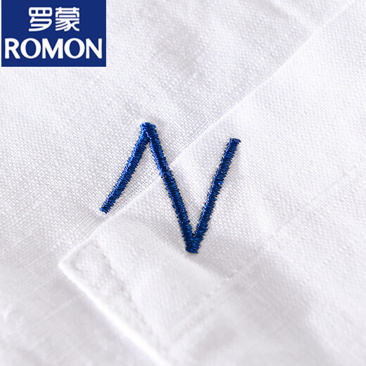 Romon Men's Linen Lapel Camisa de manga corta Camisa suelta Top de cuello con cuello T-Cotton Camiseta de lino Ropa de verano Yunyi-9711 Blue XL