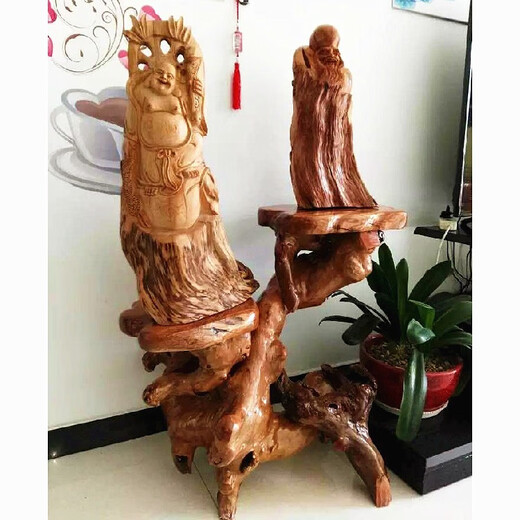 以爱之名雕刻工艺原木根雕花架树根天然摆件客厅多层盆景架鱼缸实木底座阳 16811