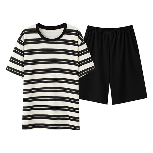Catman (Miiow) Pajamas pantalones cortos de algodón puro de verano para hombres para hombres pantalones cortos para hombres para usar ropa de verano de gran tamaño rayado 2025 96033 L