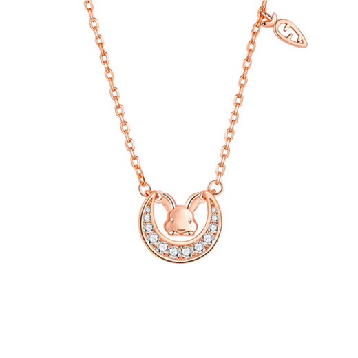 Farcoko Moon Bunny Necklace for Women 2023 New Light Luxury Zodiac Sign Clavicle Chain Gift for Girlfriend Cute Rabbit Necklace