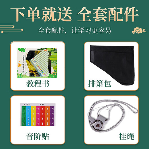 骊歌德国易学排笛 16管18管学生教学专用排箫初学者入门C调排笛乐器通 k305#16管米白色+刻字++终身质保