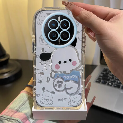 
Coolpi kt cat realme realme GT5Pro mobile phone case transparent RMX3888 full-pack anti-fall cute cover shell bracket feather puff shell [kit cat] + same style bracket + mobile phone film Apple 9promax