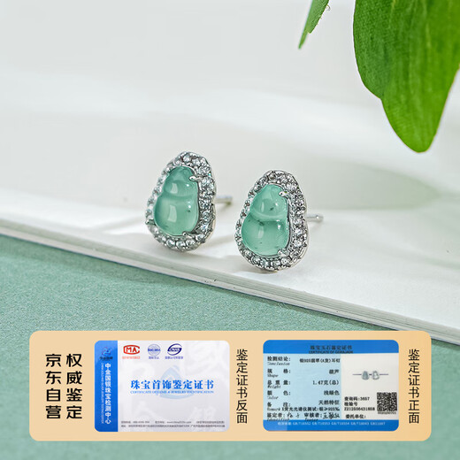 Jianlu natural jade silver earrings for women, high-grade jade earrings, jewelry, mother's birthday gift for wife and mother
