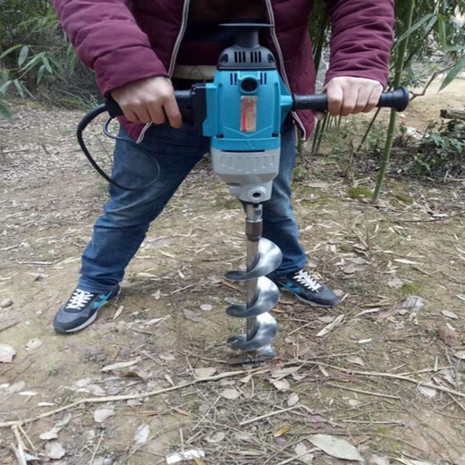 安俊晟水钻螺纹接口地钻钻头大棚挖坑打桩松土打洞打孔开孔挖土打井钻头 水钻单叶直径4厘米