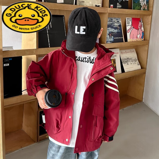 G.Duckkids pour enfants Veste de garçons Spring and Automne New Style Vêtements pour enfants Boys Automne Rouge Rouge Veste de printemps Childre