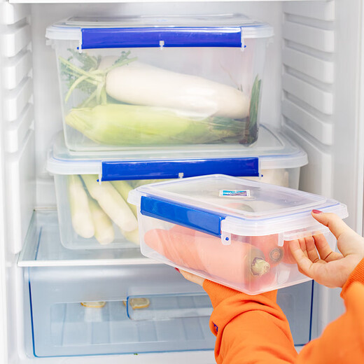 Fuchanghong Transparent Plastik Rechteckiger Kühlschrank Spezielle Küche Handelsversiegelung Aufbewahrungsnahrungsmittel GROSS Große Frischwahrnehmungsbox verbessert versiegelte 6-teilige Set