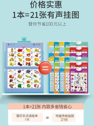 
Smart Fish Children's Early Educational Slip Book Finger-Pointed Voice Book Baby Chinese and English Audio Books Pointed Reading Pen Learning Machine Big Book 300 Pointed Reading Pronunciation Charging