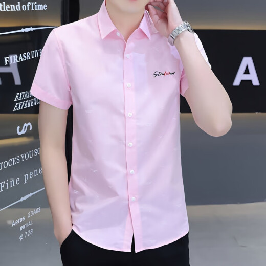 Yianta Snow Anta 2025 Summer Silk Camiseta informal de hombres Versátiles Versátiles de moda de manga corta Camisa de moda Handsome Men 854 Green 4xl 165-180Jin [Jin equivale a 0.5 kg]