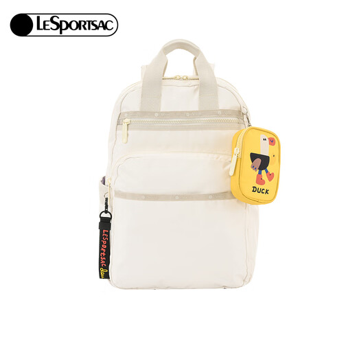 Lesportsac lebo shidou ya joint couleurs solide sac à dos grande capacité sac à dos simple de style collégial salfe blanc