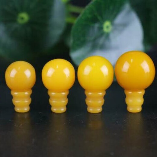 Yixiang Chicken Oil Yellow Beeswax Round Beads Tee Loose Beads Beeswax Tee Buddha Head Pagoda DIY Accessories Bracelet Old Wax Color 12mm Tee Set