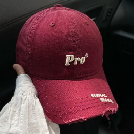 Woodpecker American old-fashioned retro hole soft-top baseball cap for women Korean style fashionable embroidery face-showing duck tongue hat for men trendy brand beige-pro letter M adjustable