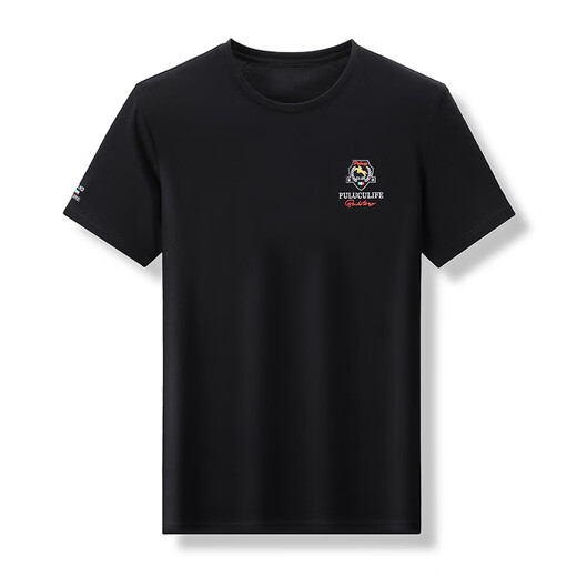 Soodu Shark short-sleeved T-shirt men summer solid color mercerated cotton Paul versatile round neck bright red [pa6176#] L 3x [180--200Jin [Jin equals 0.5 kg]]