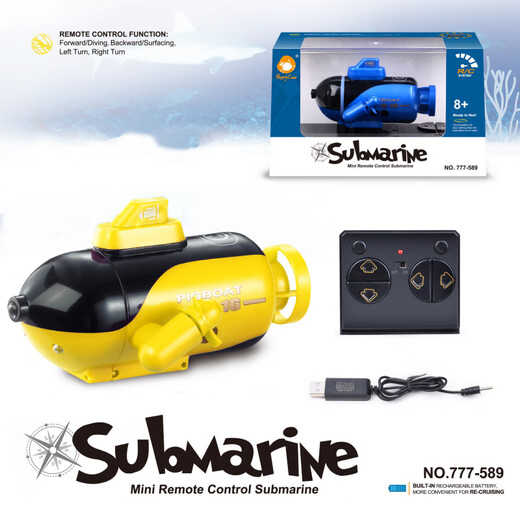 Remote control boat can be launched into the water with camera submarine toy simulation mini remote control submarine four or six channels toy boat submarine blue factory standard
